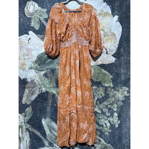 New Free People Golden Hour Maxi Dress size Medium - Picture 6 of 9
